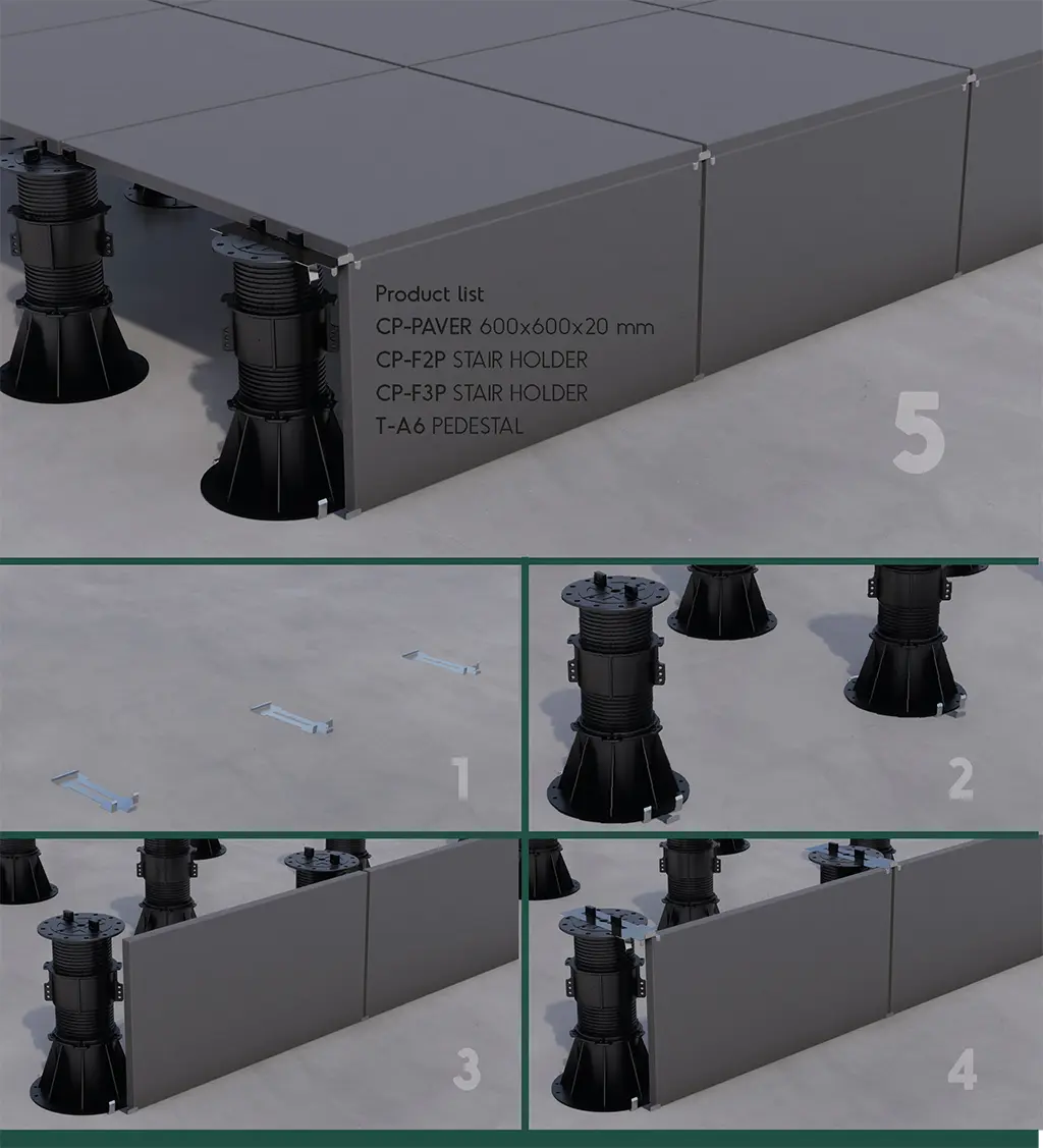 Pedestal Ayak Kurulum Aşamaları - Yükseltilmiş Döşeme Sistemleri Montajı