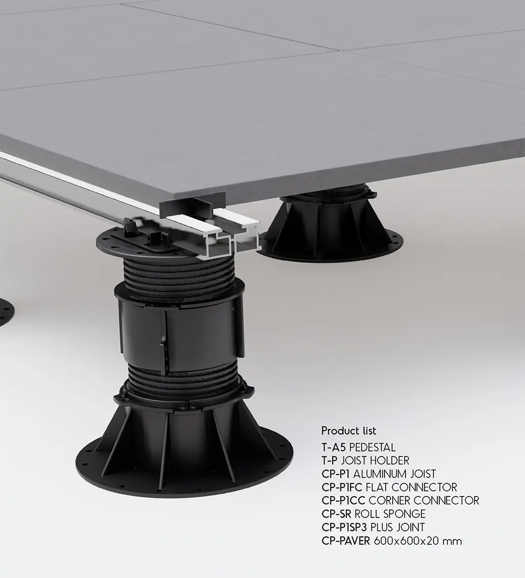 Premium Ray Sistemi - Pedestal Ayak Yükseltilmiş Döşeme Sistemleri